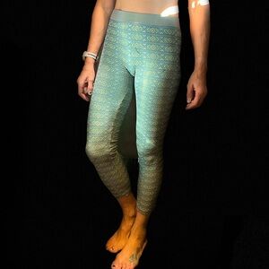 Blue Yellow Grey Warm Leggings